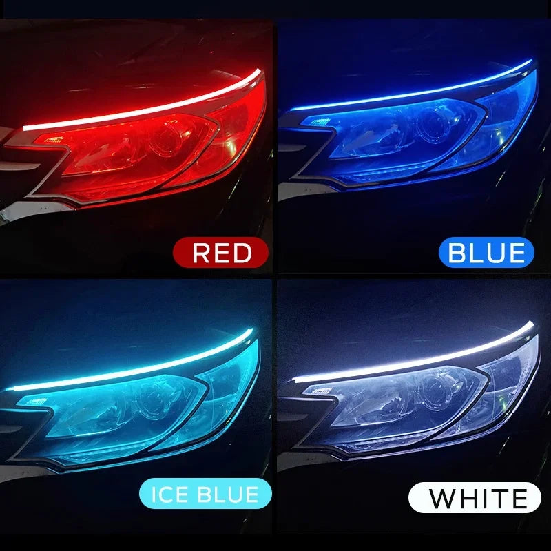 Par Tiras LED DRL 12V | Intermitente Secuencial Switchback | 30/45/60cm | Impermeable | Universal Auto