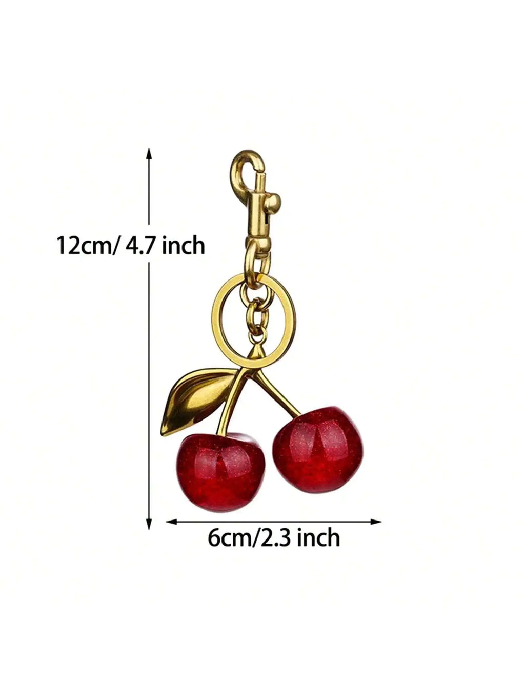 New Fashion Crystal Cherry Pendant Metal Key Chain, Suitable For Daily Wear, For Bag Accessories, Can Send Family Gifts, Friends