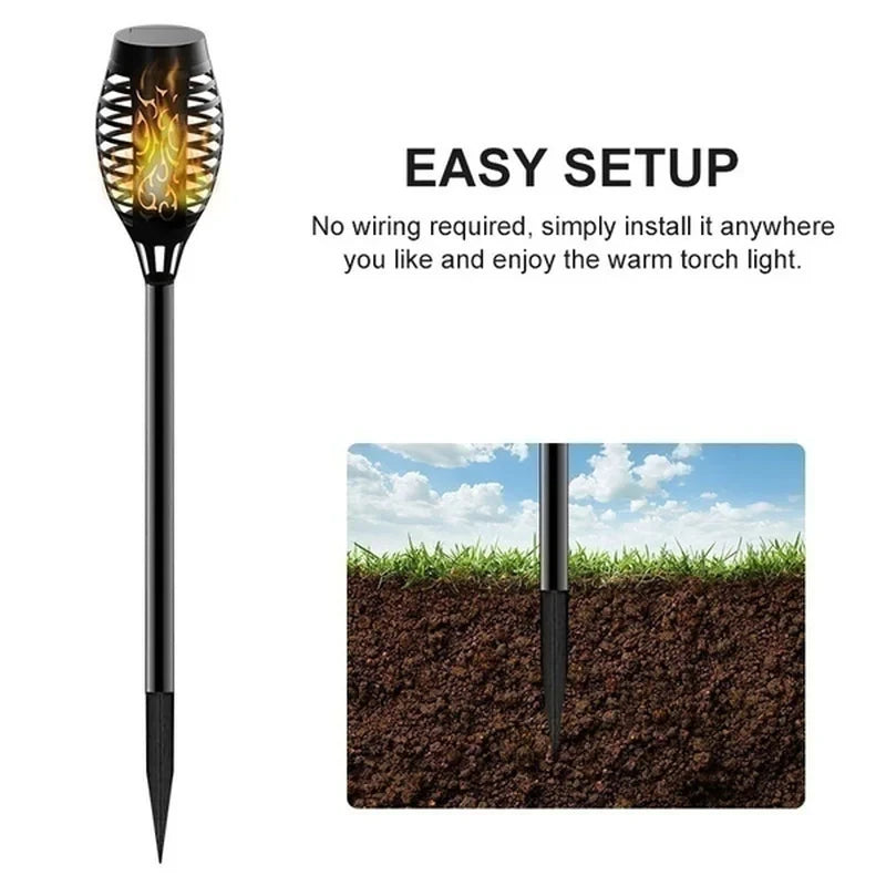 Antorcha Solar LED Efecto Llama IP65 | Decoración Jardín y Patio | 1-12pcs - Firu Total Sales