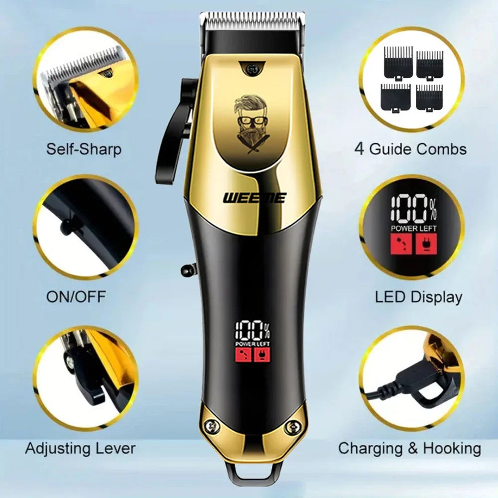 Cordless Electric Hair Cutting Machine Vintage Hair Clipper Portable Shaver Barber USB Fast Charging Hair Trimmer For Hairdresse - Firu Total Sales