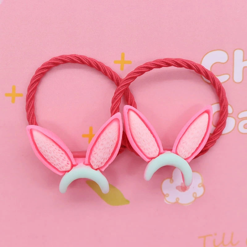 2Pcs/Set Halloween Gift Resin Strawberry Hair Accessories Colorful Hair Ties Children's Rubber Bands Kid Headband Scrunchies