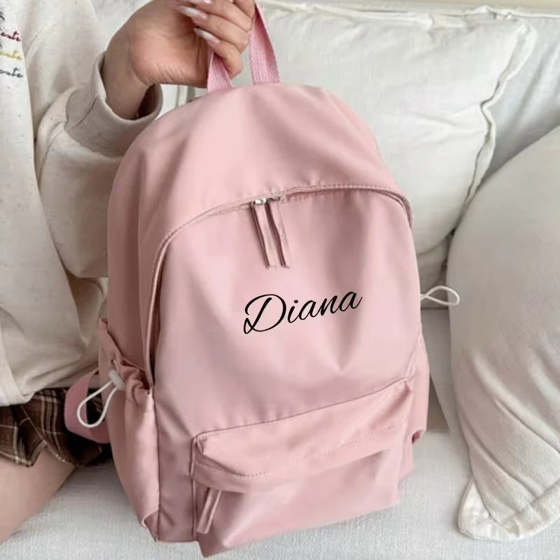 Customizable name back-to-school season casual versatile large-capacity backpack with English print, suitable for boys and girls