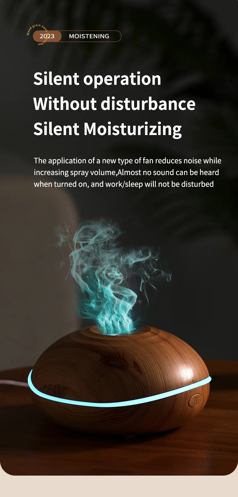 Aroma Humidifier flame Can Add Essential Oil Small AromaRelax Machine Air Humidifier Equipped with colorful lighting function