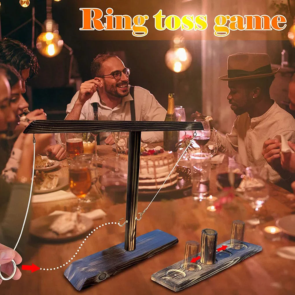 Kids Adults Ring Toss Games Home Party Drinking Games Fast-paced Handheld Wooden Board Games Shot Ladder Bundle Outdoor Bars