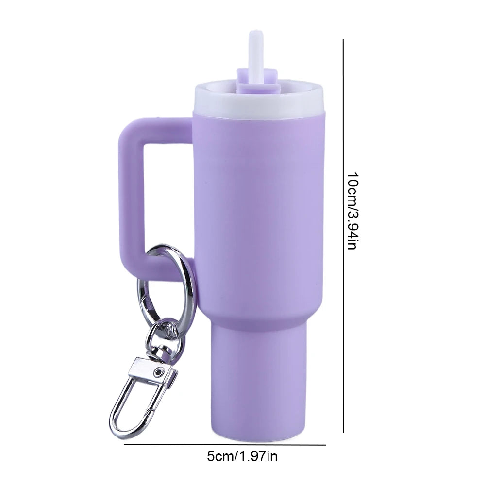 Mini Cup Keychain Lip Balm Keychain Cute Tumbler Key Ring Chapstick Holder Keychain Handbag Charms Key Ring for School Bag