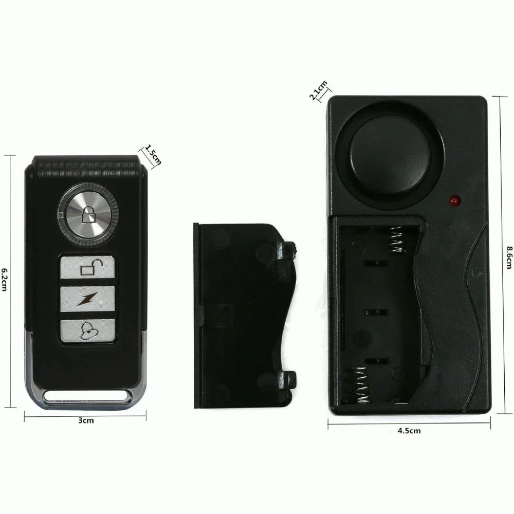 110dB Anti-Theft Vibration Alarm with Remote Control Alarm Door and Window Alarm Motorcycle Bicycle Security Sensors