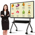 65-Inch Adjustable Height 360 Degree Reversible Smart Interactive Large Mobile Teaching Board Stand Whiteboard With Wheels