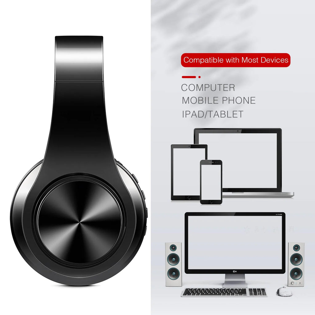 HIFI Stereo Bluetooth Headphones | FM Radio + SD Card + Mic | iPhone Samsung Xiaomi