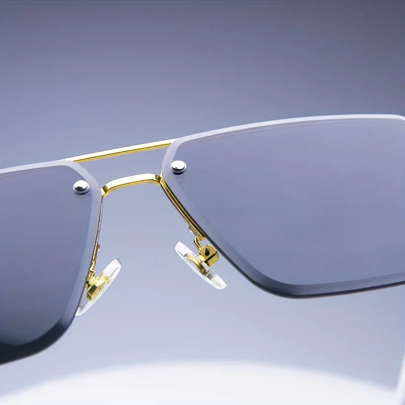 Fashion Rimless Frameless Sunglasses | Classic Small Square | Men & Women
