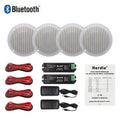 Herdio 4PCS 4'' 160W Marine Waterproof Bluetooth Speaker HIFI Full Range Stereo Motorcycle Boat UV-Proof Outdoor Sound Box