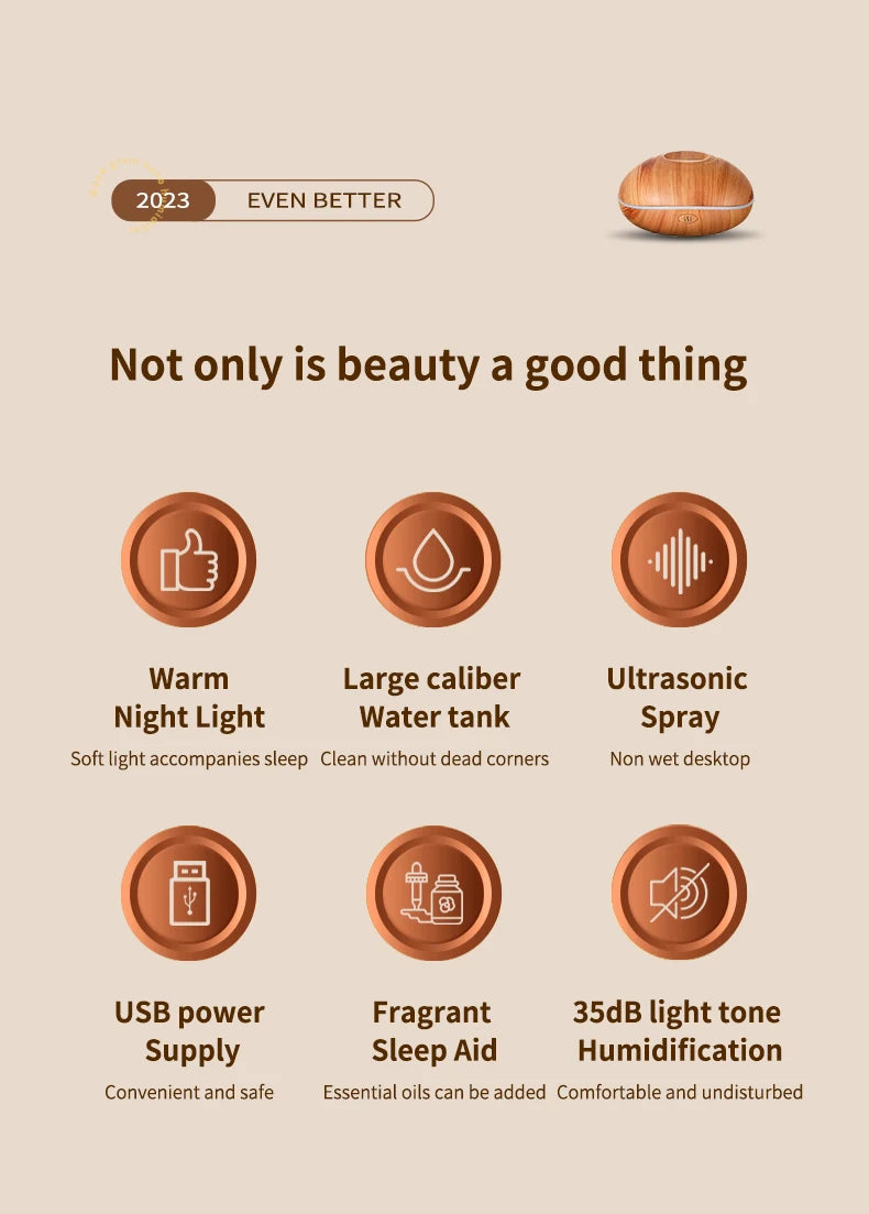 Aroma Humidifier flame Can Add Essential Oil Small AromaRelax Machine Air Humidifier Equipped with colorful lighting function