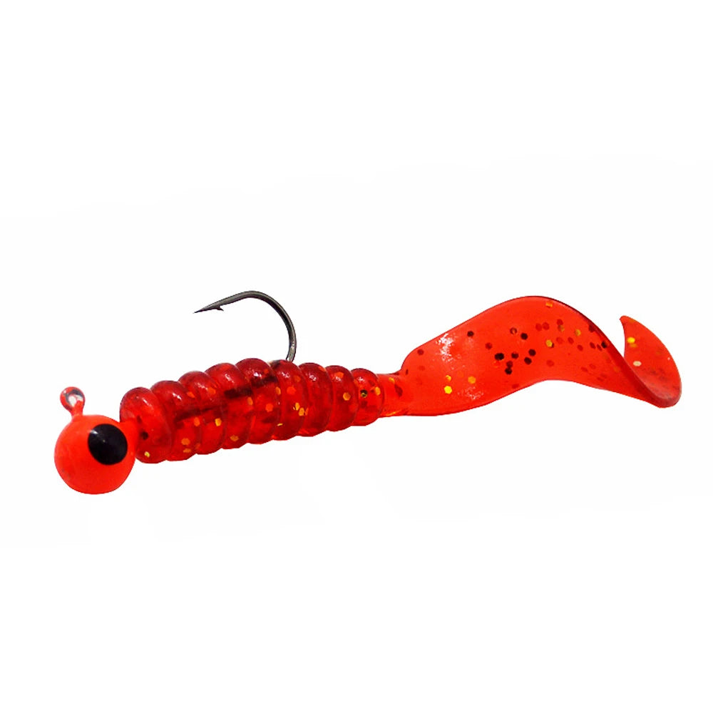 Creekmoon Set 34 Piezas | 17 Cabezas Jig Metal + 17 Gusanos Silicona | Acero Alto Carbono | Pesca - Firu Total Sales