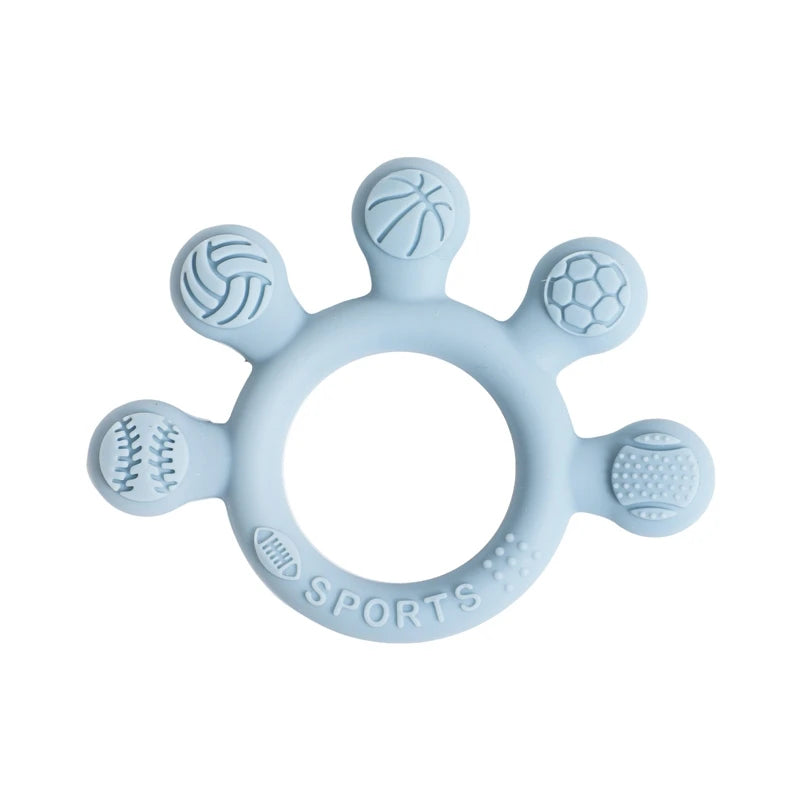 Silicone Teether Ring BPA Free — Baby Chewing Toy | 0-12 Months Gift