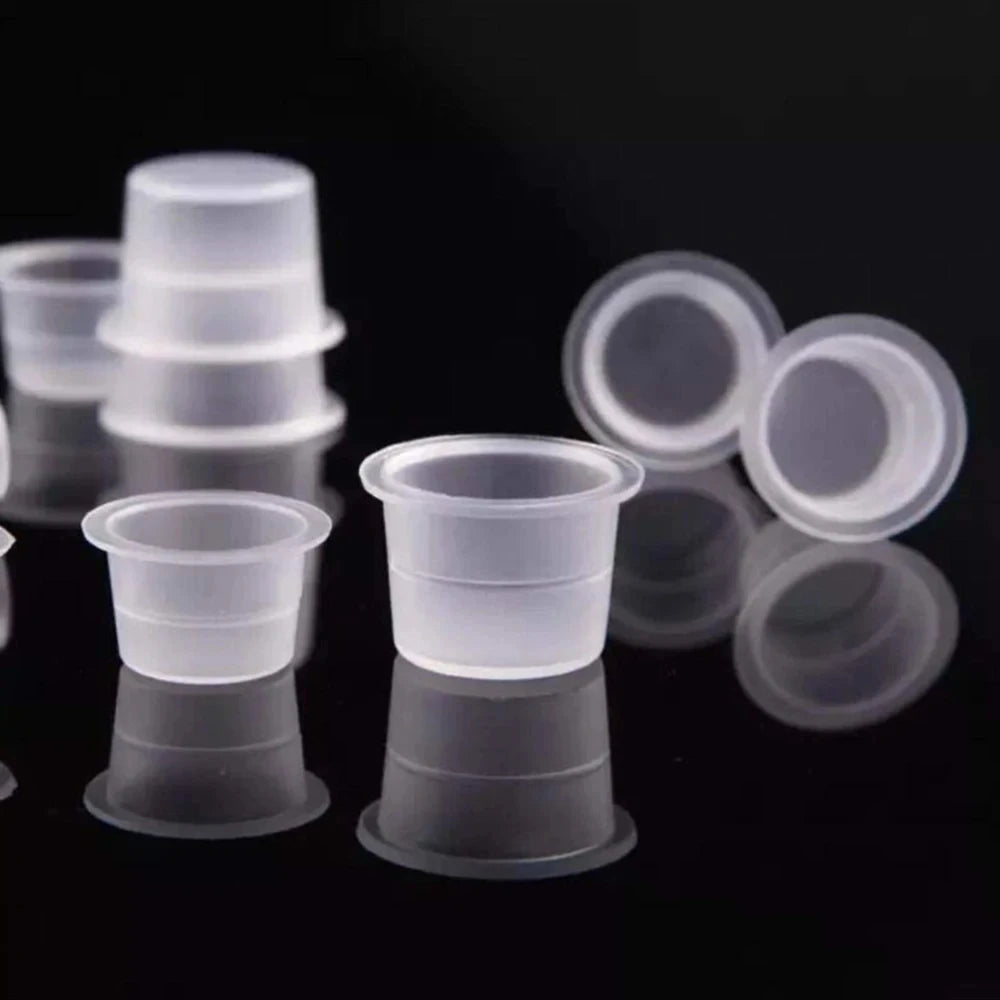 100pcs Tattoo Large Medium Small Ink Pigment Cup Ring transparent Microblading Cap Lip Eyebrow PMU Bleaching Supplies Cream