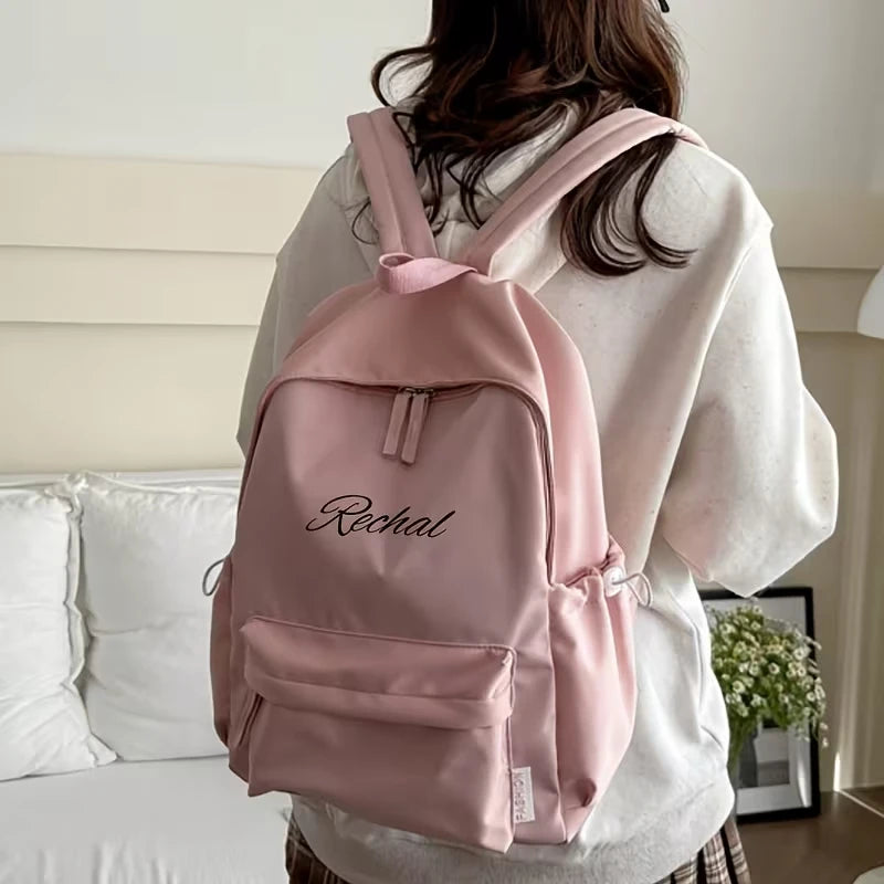 Customizable name back-to-school season casual versatile large-capacity backpack with English print, suitable for boys and girls