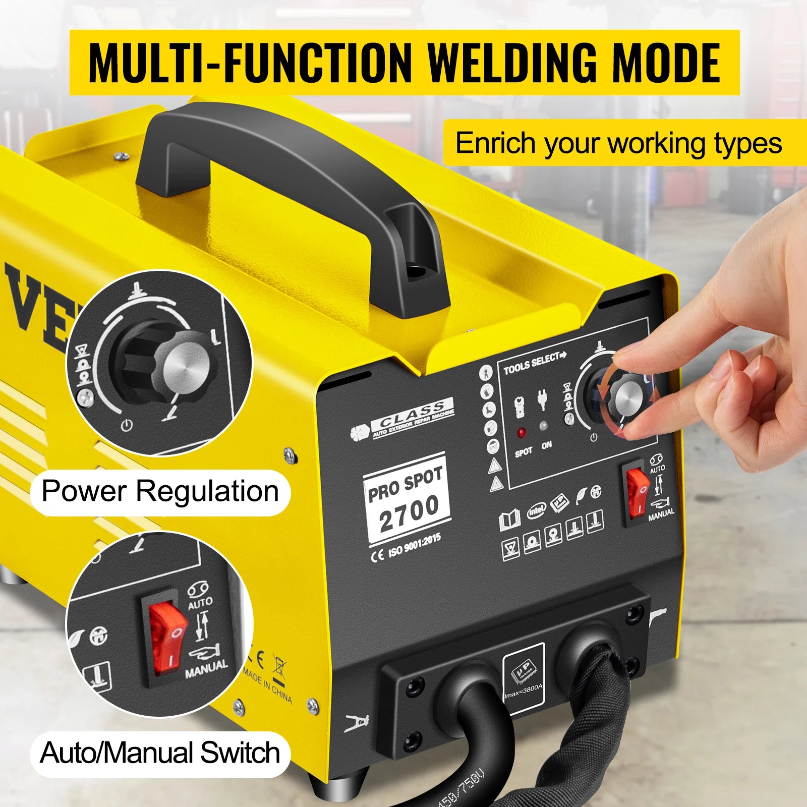 VEVOR Spot Welder Spotter 3500A Spot Welding Repair Machine GYSpot 2700 Dent Repair Machine Vehicle Panel Spot Puller
