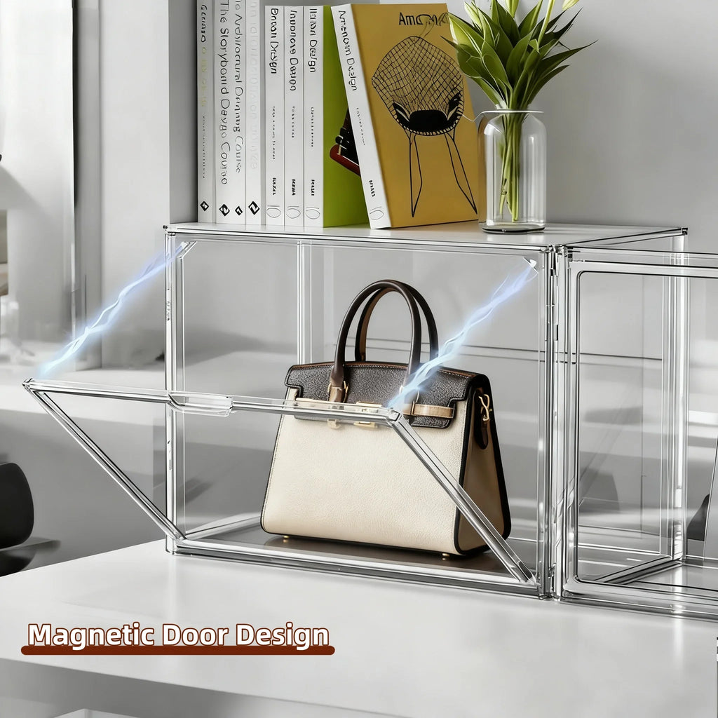 1pc/3pcs Clear Display Case Large Capacity Storage Box Organizer For Figures Acrylic Box Blind Box Makeup Toy Showcase For Bag