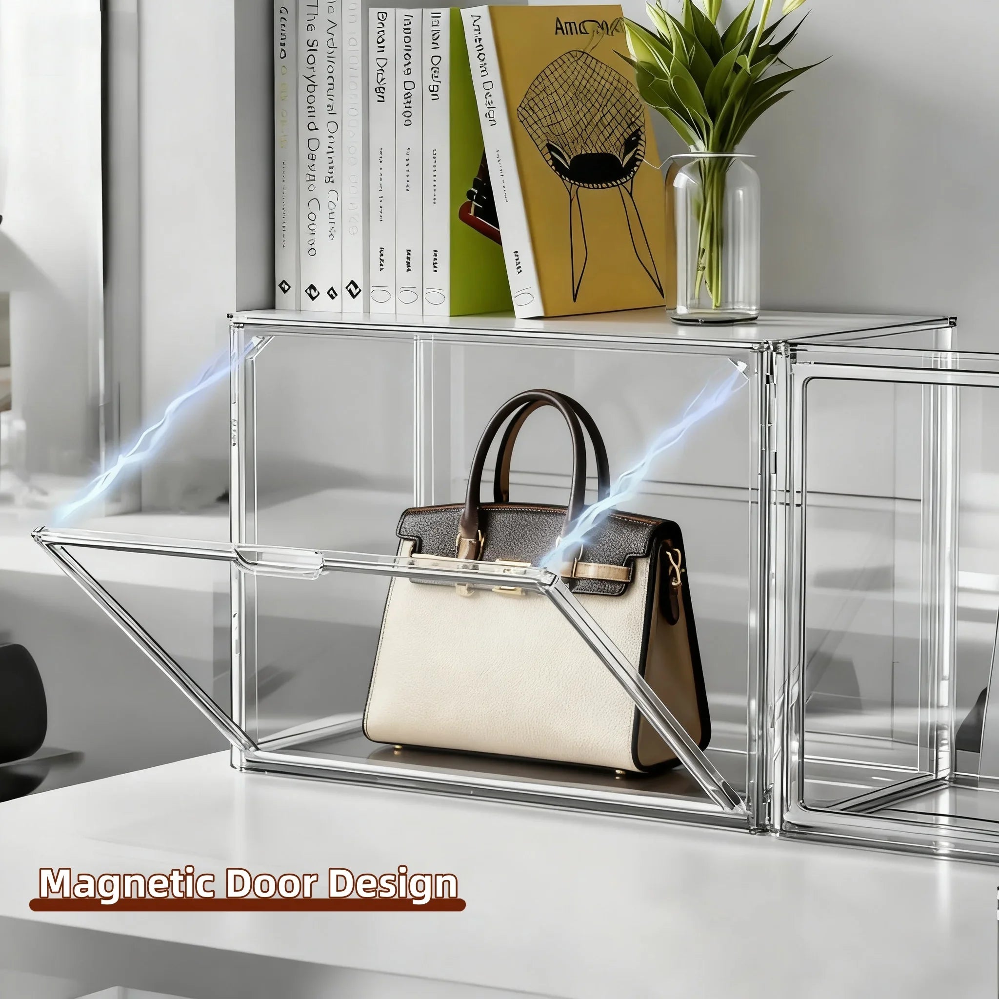 1pc/3pcs Clear Display Case Large Capacity Storage Box Organizer For Figures Acrylic Box Blind Box Makeup Toy Showcase For Bag