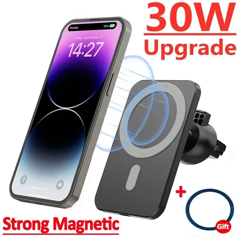 30W Magnetic Car Wireless Charger | MagSafe Compatible | iPhone 12-15 Pro Max