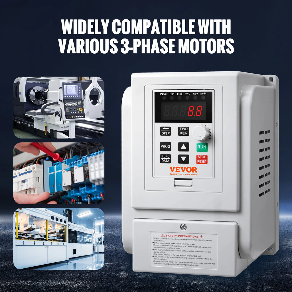 SucceBuy VFD 5HP4KW Singel Phase 220V-240V Input to 3 Phase 220V-240V Output Variable Frequency Drive for AC Motor Speed Control