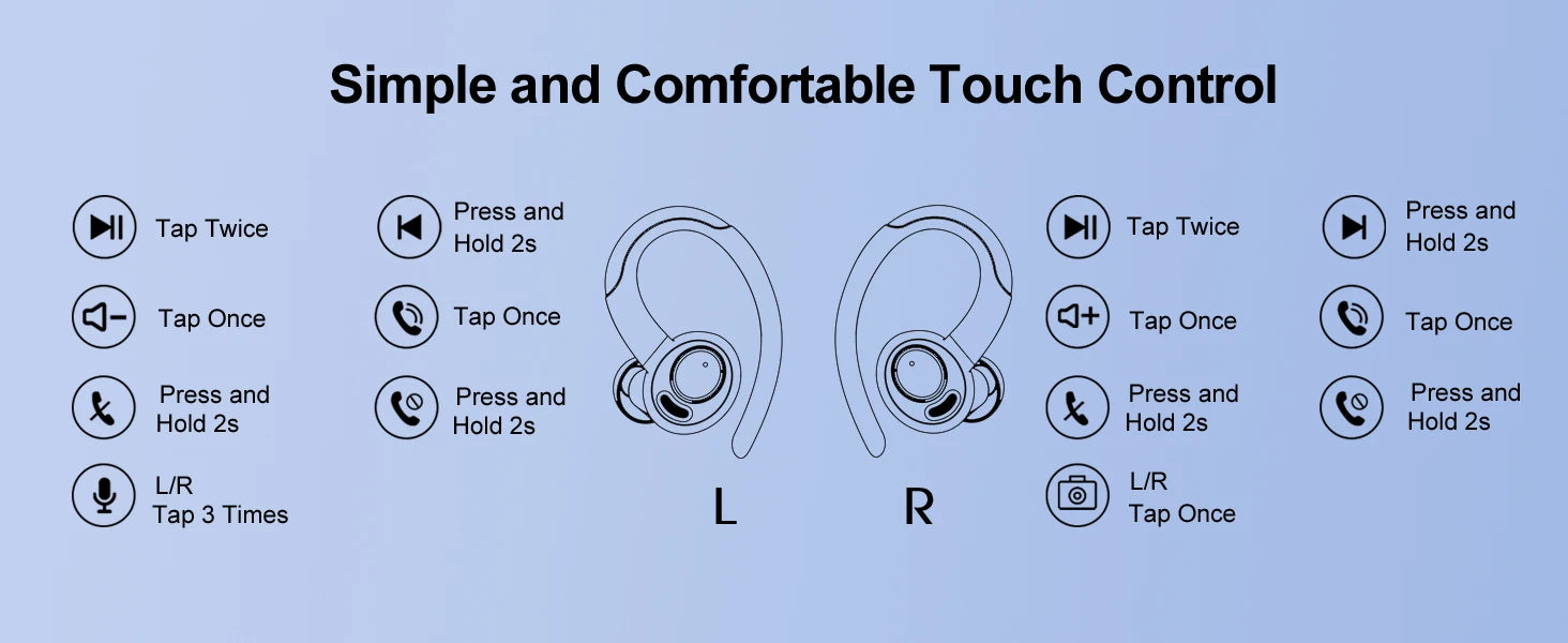Auriculares Inalámbricos Btootos Sport | 48H | IP7 Impermeable | Mic HD | Bluetooth 5.3 | Running - Firu Total Sales
