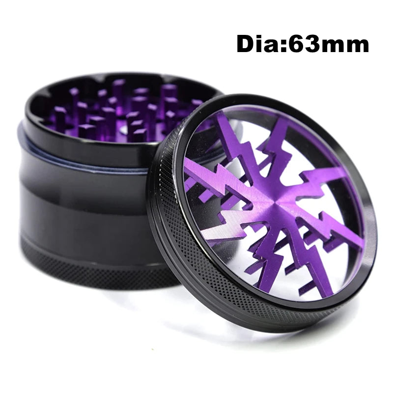 40mm/50mm /62mm 4 Layers Herbal Grinder Pepper Pot Spice Tobacco Mill Aluminum Alloy Dry Herb Crusher Smoking Cigarette Tools
