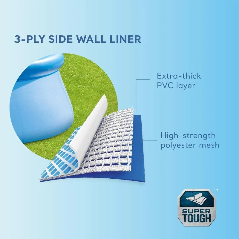 28167EH Easy Set Inflatable Swimming Pool Set: 15ft X 48in Includes 1000 GPH Cartridge Filter Pump Removable Ladder