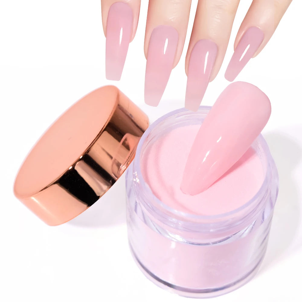 3Colors Acrylic Nail Powder Transparent/Pink/White Carving Crystal Polymer Powder Manicure Nail Polish Professional Accessories#