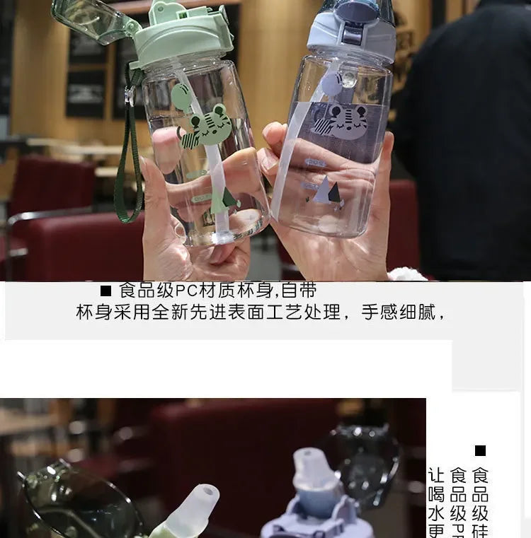 Lovely Kids Water Sippy Cup Creative Cartoon Baby Cups with Straws Leakproof Water Bottles Outdoor Childrens Cup