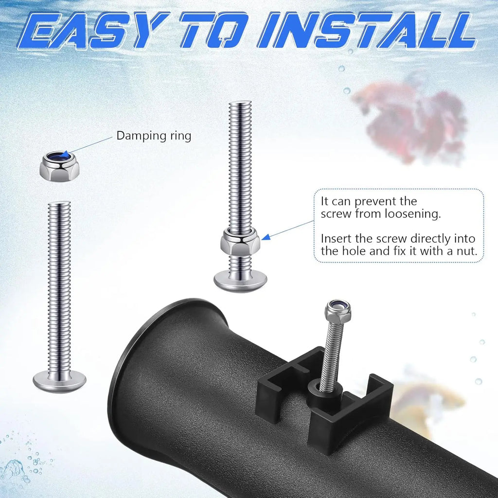 6 Pcs Portable Fishing Rod Holder Bracket with Screws for Boat Kayak Cooler Trailer, Black