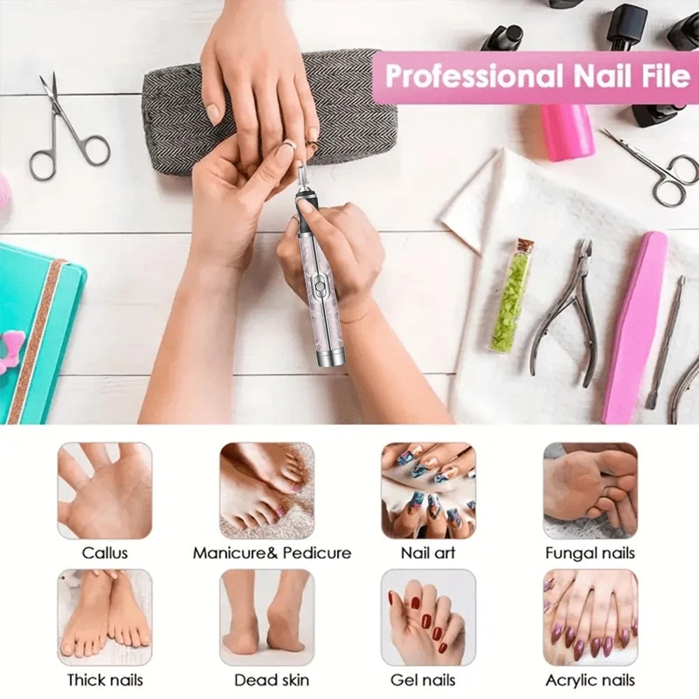 Torno Eléctrico para Uñas Portátil | 4 Velocidades | Kit Manicure y Pedicure Profesional 💅 - Firu Total Sales