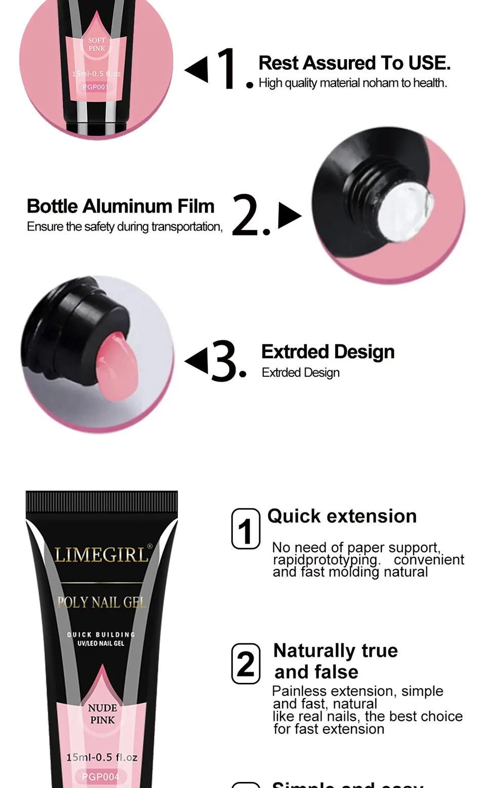 Limegirl Nail Gel Polish Kit With USB UV Lamp Semi-Permanent 8ml Soak Off Base&Top Coat Varnish Manicure Set for Nails Salon Kit