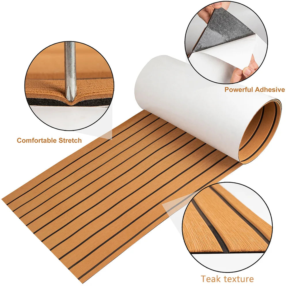 EVA Foam Boat Flooring Faux Teak Decking Sheet Pad For Boat Marine Yacht RV Deck Sheet Ma 4 Colors To Choose From 2400x450x6mm