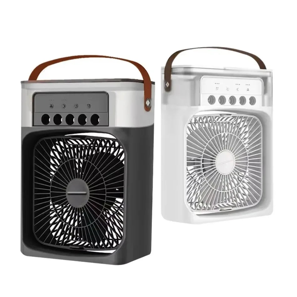 3 In 1 Portable Air Adjustment Humidifier Fan AIr Conditioner Household Small Air Cooler LED Night Lights Home Office Fans