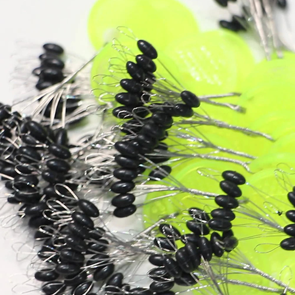 60pcs 10 Group Set Rubber Space Beans Stopper for Fishing Bait Fish Float Tools