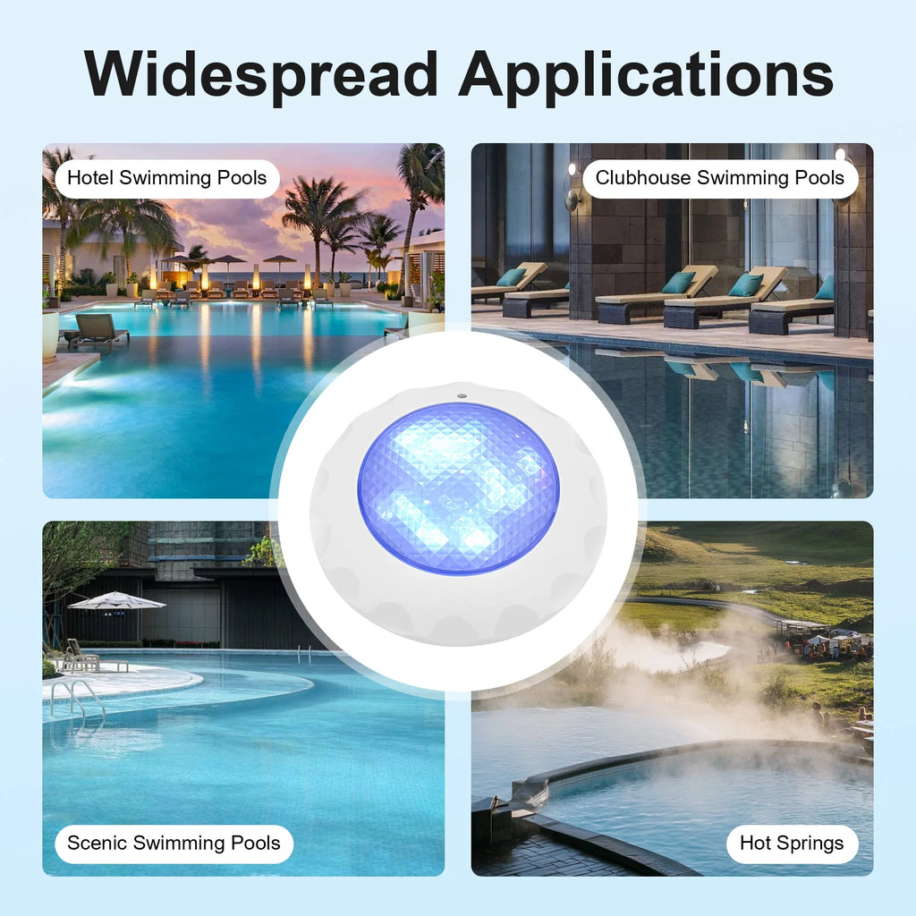 RGB LED lamp for recessed swimming pool light remote-controlled multi-colour waterproof underwater night lamp 26*6cm AC 12V