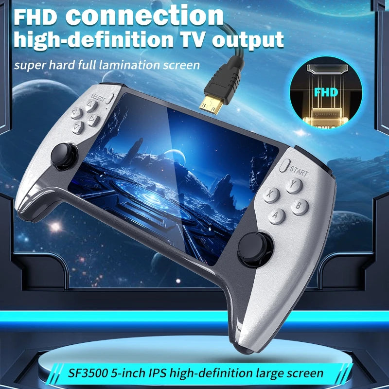 Consola Portátil Retro SF3500 | 5" IPS HD | 20,000 Juegos | 256GB Expandible | Multi-Sistema - Firu Total Sales