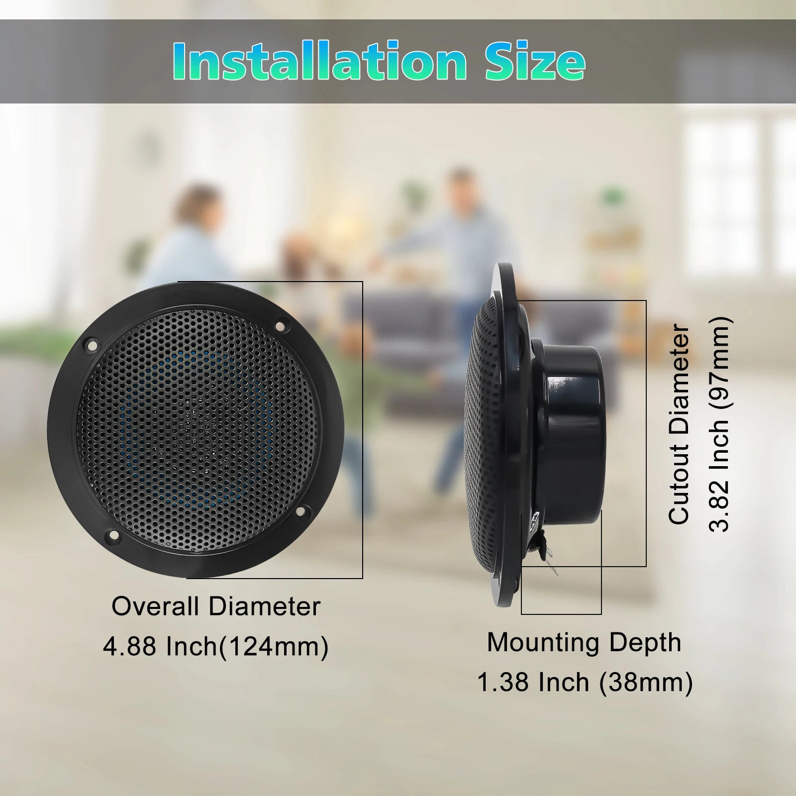 STUDIOFINIX 4'' 160W Waterproof Bluetooth Ceiling Speakers - Ultra-Thin Marine Speakers for House, Caravan, RV & Houseboats 2PCS