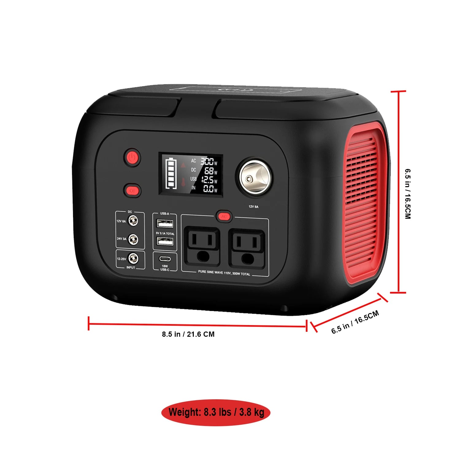 600W/300W/200W/120W Portable Power Station,110V AC Outlets Solar Generator Storage Energy Power Bank For Camping Travel RV Home