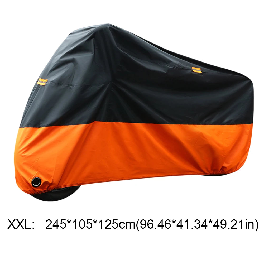 Motorcycle Cover Waterproof Dustproof Wear-Resistant Fabric Motorbike Cover Motors Dust Rain UV Protector Cover for All Season