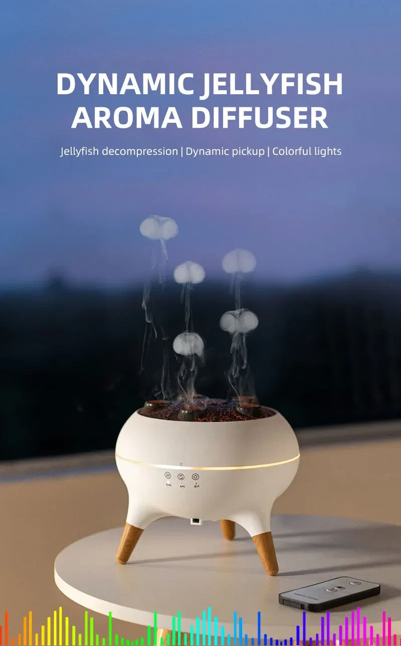 Humidificador Medusa Dinámica 250ml | Difusor Aceites | Control Remoto | 7 Luces 💧