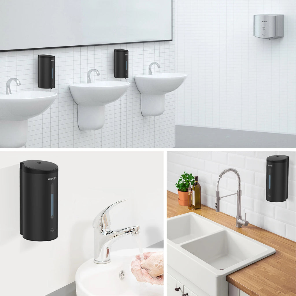 AIKE Automatic Liquid Soap Dispenser AK1205 Wall Mounted Commercial Smart Soap Dispenser For Bathroom Large Capacity 750ML/800ML