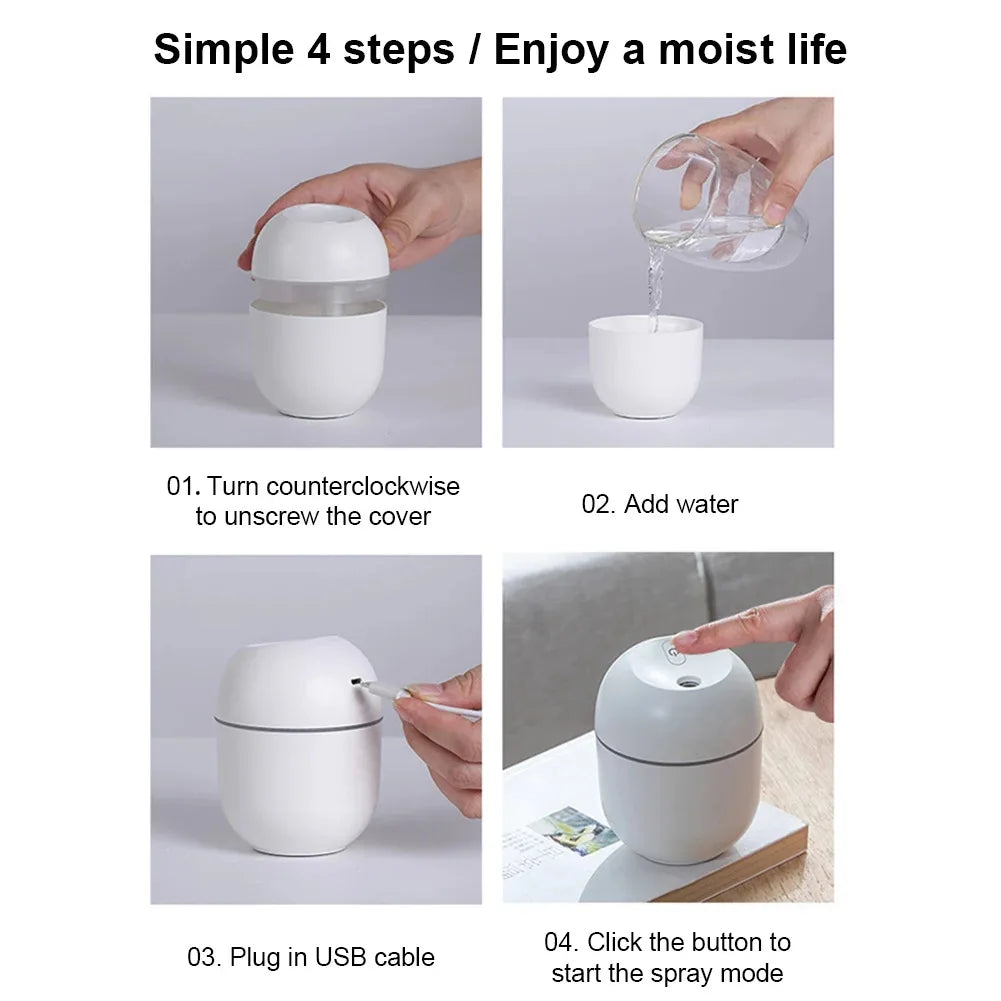Humidificador Portátil Mini Gota de Agua USB | Silencioso | Dormitorio y Oficina 💧