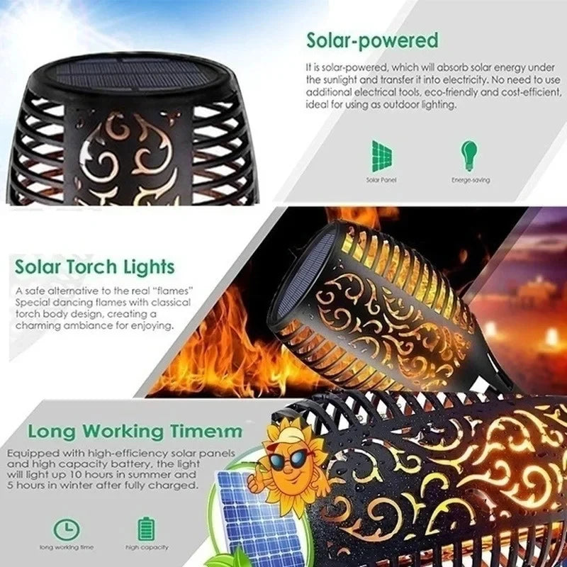 Antorcha Solar LED Efecto Llama IP65 | Decoración Jardín y Patio | 1-12pcs - Firu Total Sales