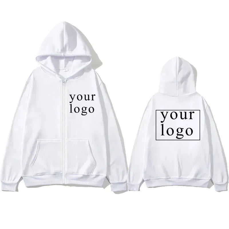 Hoodie Cardigan con Cremallera DIY 2025 | Logo Personalizado | Hombre y Mujer 👕