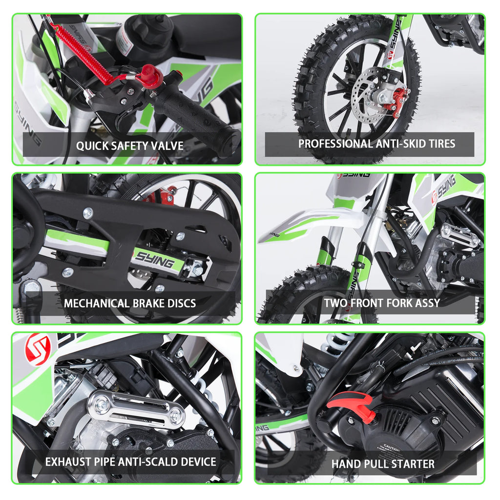 Mini Moto Off-Road 58cc 4 Tiempos con Arranque Manual | Gasolina | 6-12 Años 🏍️ - Firu Total Sales