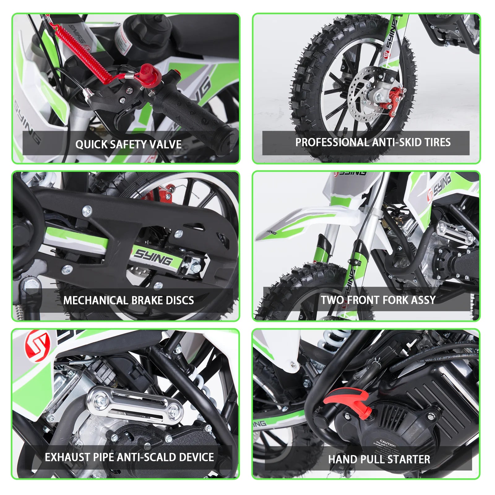 Mini Moto Off-Road 58cc 4 Tiempos con Arranque Manual | Gasolina | 6-12 Años 🏍️ - Firu Total Sales