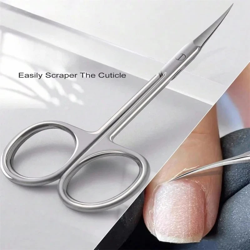 Tijeras Rusas de Manicure para Cutículas | Punta Curva | Acero Inoxidable | 1-8pcs ✂️ - Firu Total Sales