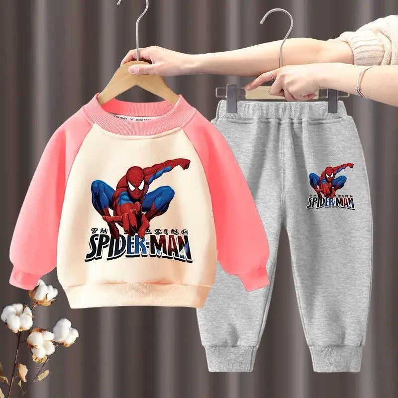 Marvel Spring Autumn Children's Clothing Sets Boys Cartoon Sweatshirt and Sweatpant 2pcs Kids Tracksuits Boys Pullover Set