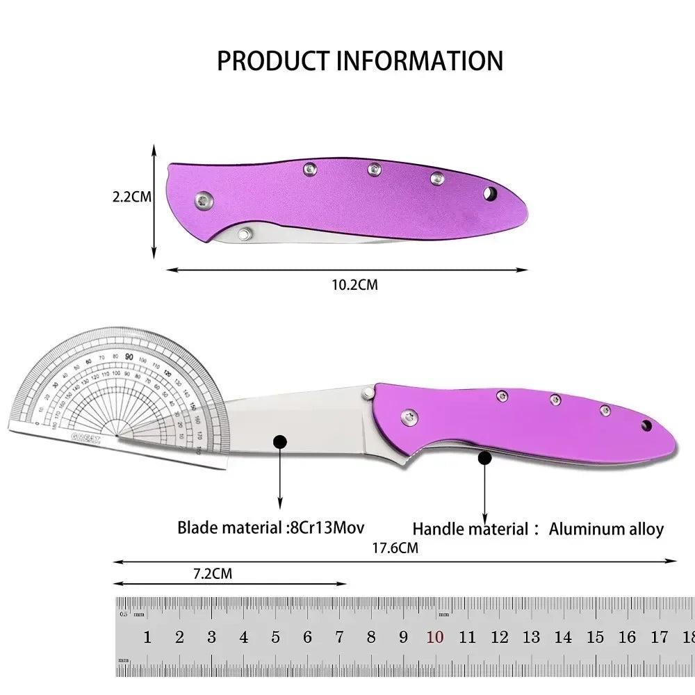 KS Leek 1660 Folding Knife Aluminum Handle Window Breaker Portable Fruit Knife Self-Defense Knife Outdoor Utility Cutting Knife